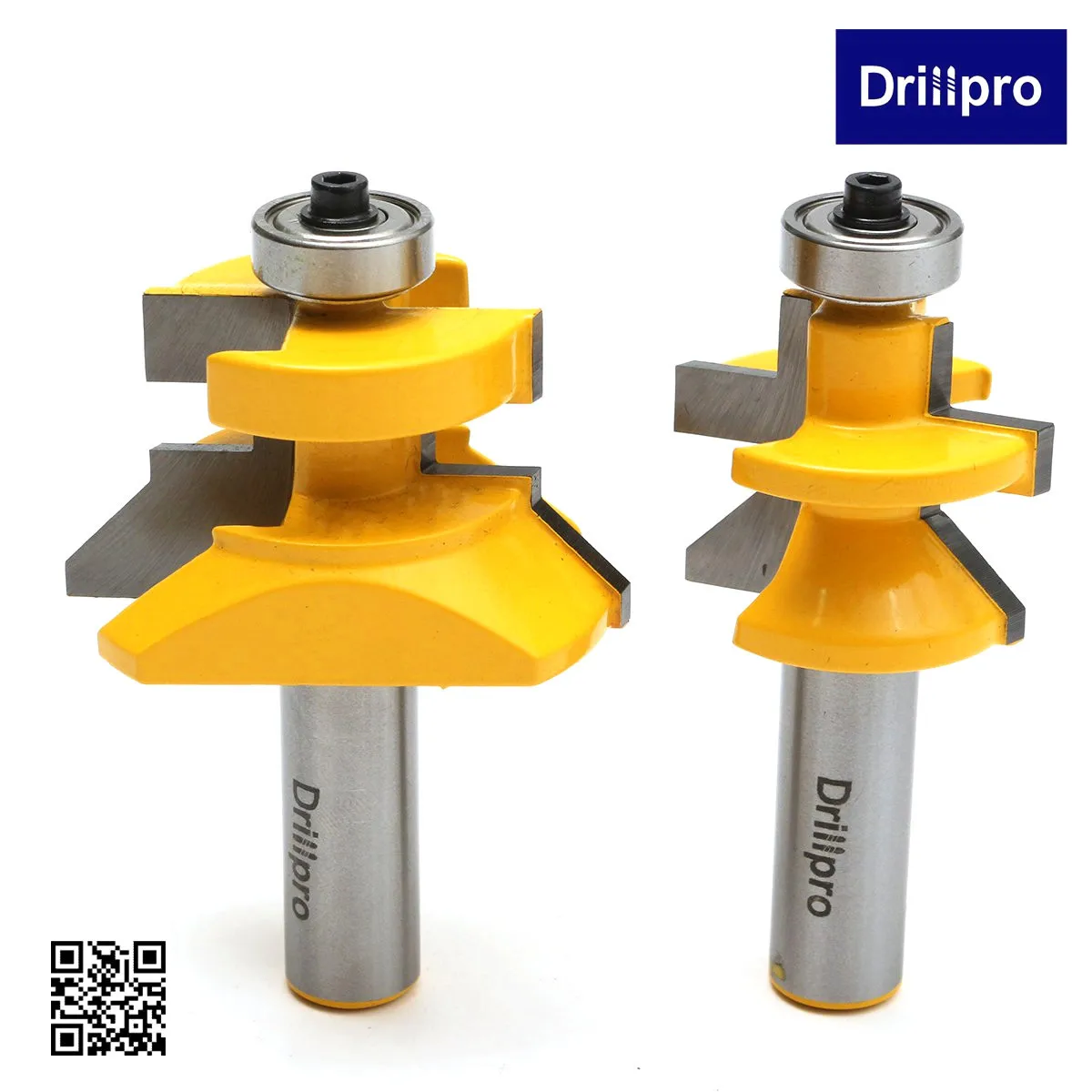 

2Pcs Drillpro 1/2 "X 3" Matched Tongue & Groove V- Notch 45 Degree Router Bit Set Milling Cutter Solid Hardened Steel