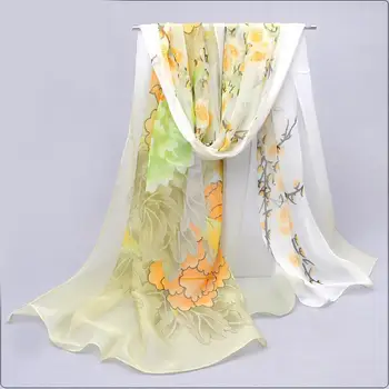 

2018 Spring And Autumn Silk Scarf Ladies Korean Chiffon Shawl Wild Scarf Long Thin Tulle Towel Winter Sunscreen Small Scarf