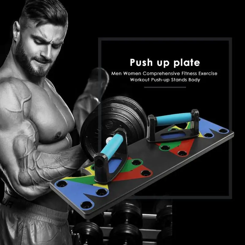 9 in 1 Body Building Push Up Rack Board System Fitness Comprehensive Exercise Workout Training Gym Exercise Pushup Stands