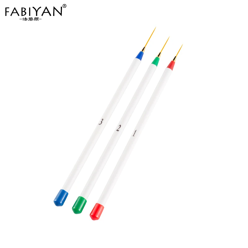 Wholesale 3pcs Tiny Tips Paint Liner Drawing Painting Pen Brush Acrylic Nail Art Manicure Detailed Design Tool Set 2