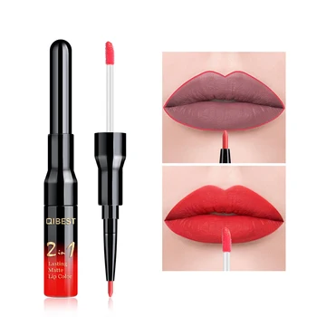 

Sale 20Colors Matte Lipstick Lip Liner Double Ended Long Lasting Makeup Nude Beauty Cosmetics