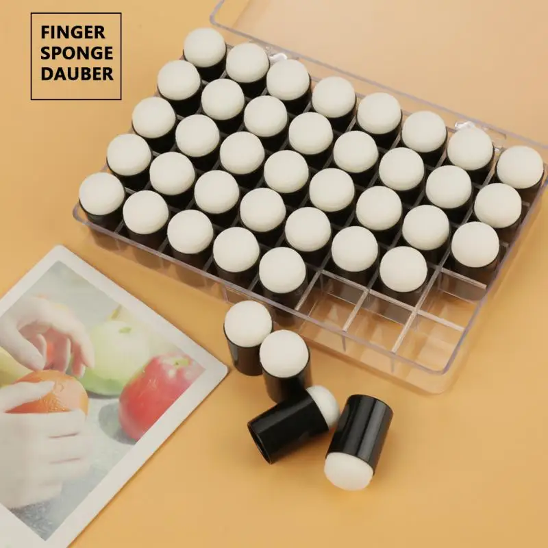 40PCS/Lot Sponge Finger Daubers Foam Finger Painting Craft Set