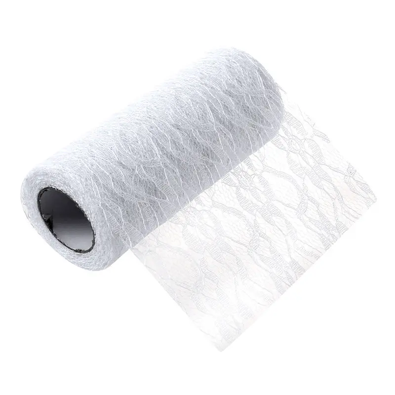 

10 yards 15cm Tulle Roll Lace Trim Fabric Table Runner Chair Tutu Wedding Decor White