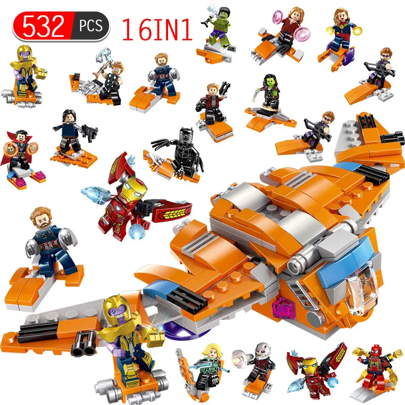 

532PCS Guardian Galaxy Model Building Blocks Compatible Super Heroes Iron Man Hulk Figures Bricks sets Toys for Kids
