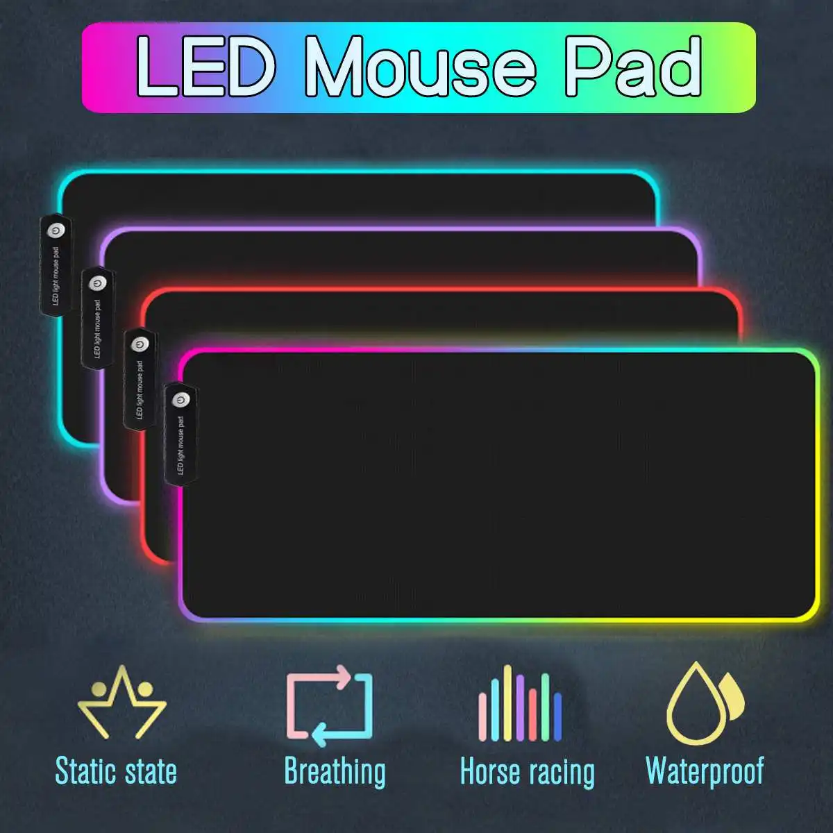 Большой светодиодный светильник RGB водонепроницаемый игровой коврик для мыши USB