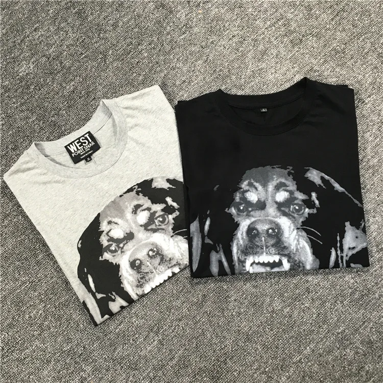 

2019 New Short Sleeve Tee Shirt Dog Head Printed T Shirts Men Brand O-neck Loose Summer T-shirt for Mens Casual Tshirt Homme B49