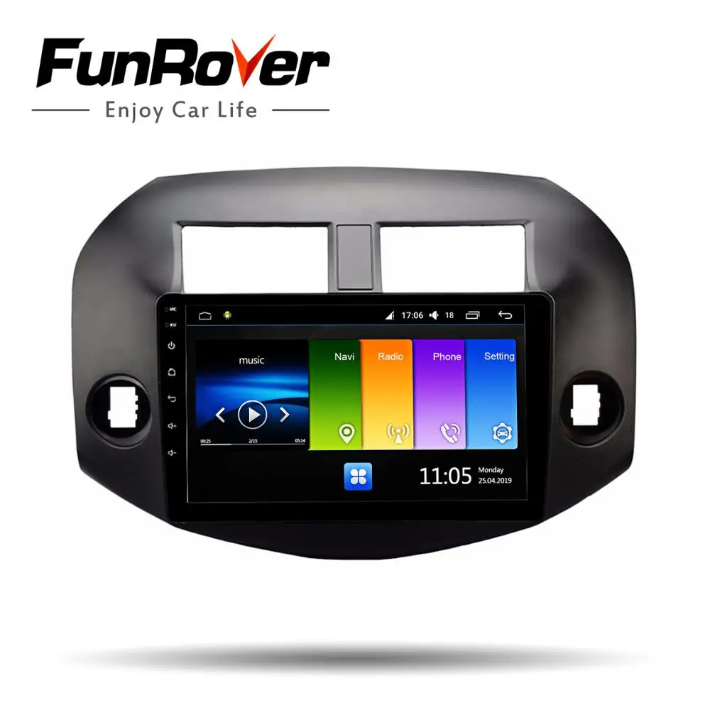 Cheap FUNROVER android 9.0 2.5D+IPS car dvd multimedia player For Toyota RAV4 2005-2013 radio gps navigation system navi stereo DSP BT 2