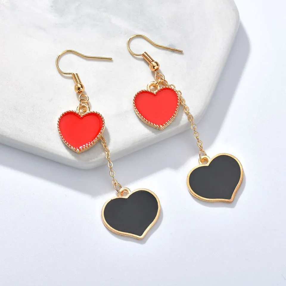 

Minimalism Handmade Women Heart Earrings Romantic High Quality Earrings Long Wedding Fashion Earrings For Women