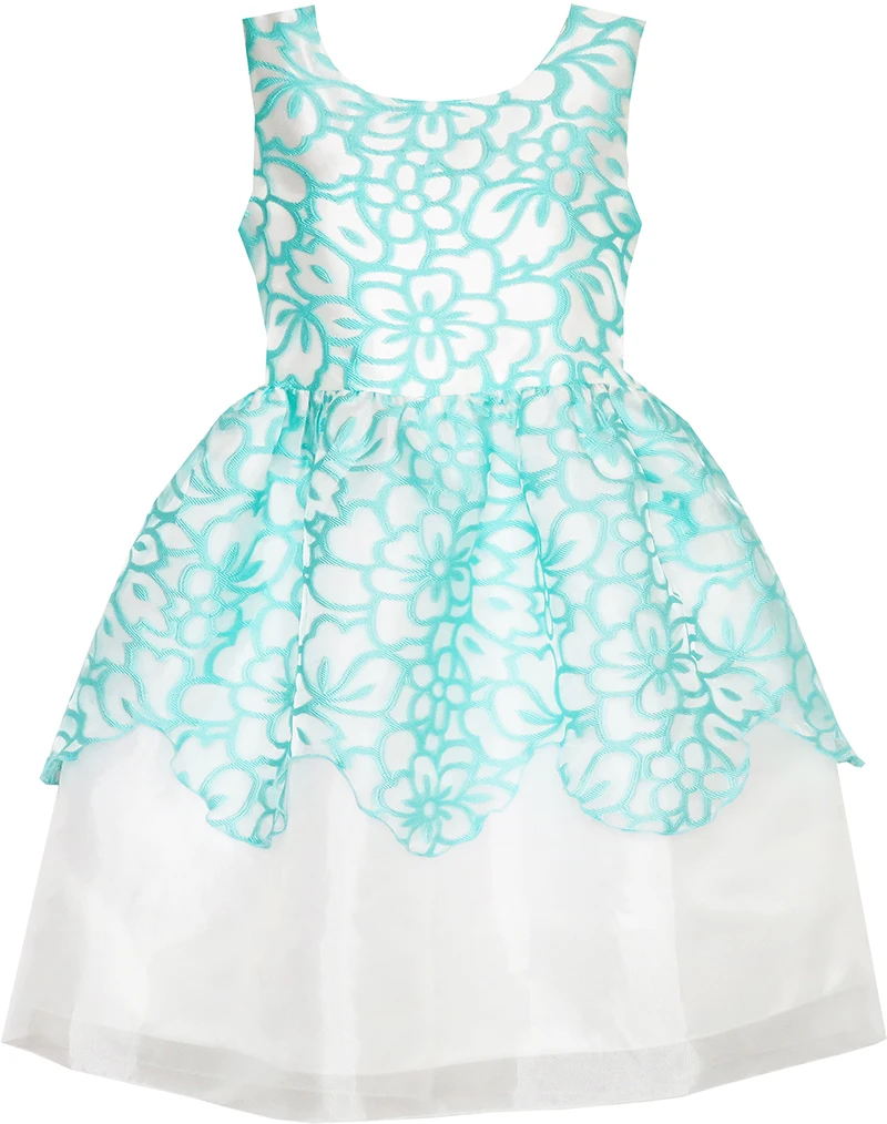 Sunny Fashion платья для девочек новогодние костюмы Цветок Девушка Платье алый жаккард