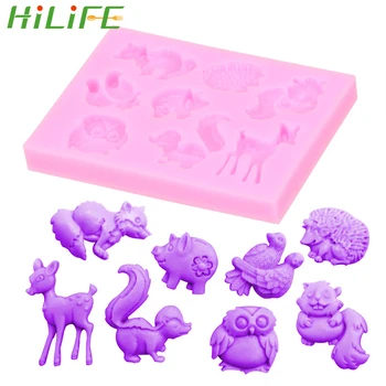 

HILIFE Decoration Tool Food grade Silicone Sugar Cake Soap Silicone Mold Small Forest Animals Shape Mould Bakeware