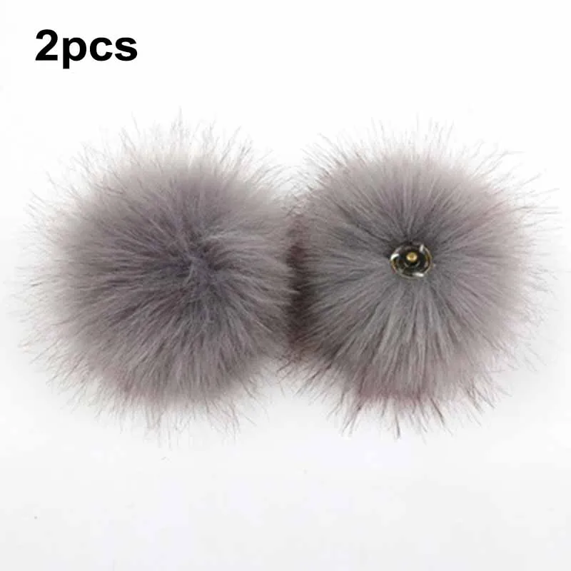 

2pcs Faux Fox Fur Pom Ball Pom 10cm Fake Fur Hat Bubble Removable Craft Decor