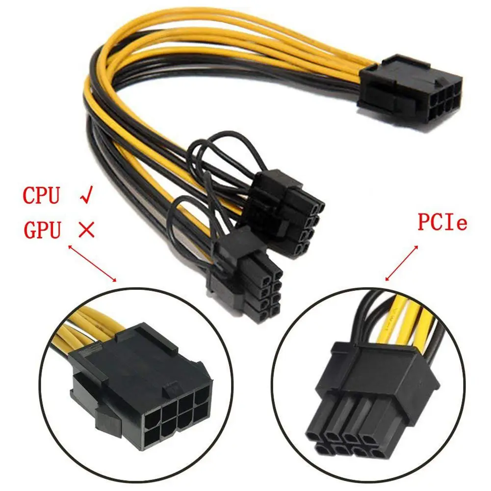 8pin وحدة المعالجة المركزية إلى الصور الفيديو بطاقة مزدوجة PCI-E 8Pin (6Pin + 2Pin) الطاقة كابل إمداد الطاقة ، الفاصل PCI اكسبرس الصور موصل بطاقات PC P 8pin وحدة المعالجة المركزية إلى الصور الفيديو بطاقة مزدوجة PCI-E 8Pin (6Pin + 2Pin) الطاقة كابل إمداد الطاقة ، الفاصل PCI اكسبرس الصور موصل بطاقات PC P
