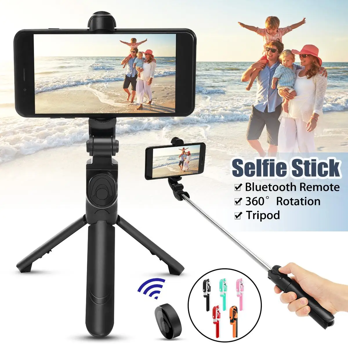 

7.5"-27" Handheld Tripod bluetooth Selfie Stick Remote Shutter Extendable Monopod Holder for IOS Android Smartphone for Xiaomi