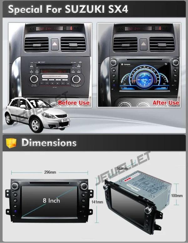 Clearance Octa core IPS screen  Android 9.0 Car DVD GPS radio Navigation for 2007-2013 suzuki SX4 Fiat Sedici with 4G/Wifi,DVR,OBD,1080P 0