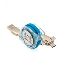 USB 2,0 удлинить кабель передачи данных 3 в 1 Выдвижной кабель, для iPhone для android для type-C зарядный кабель