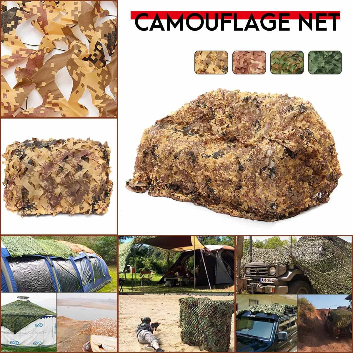 4x6 m الرقمية الصحراء الصيد العسكرية التمويه شبكات الجنبات الجيش التدريب كامو المعاوضة سيارة يغطي الظل التخييم الشمس المأوى