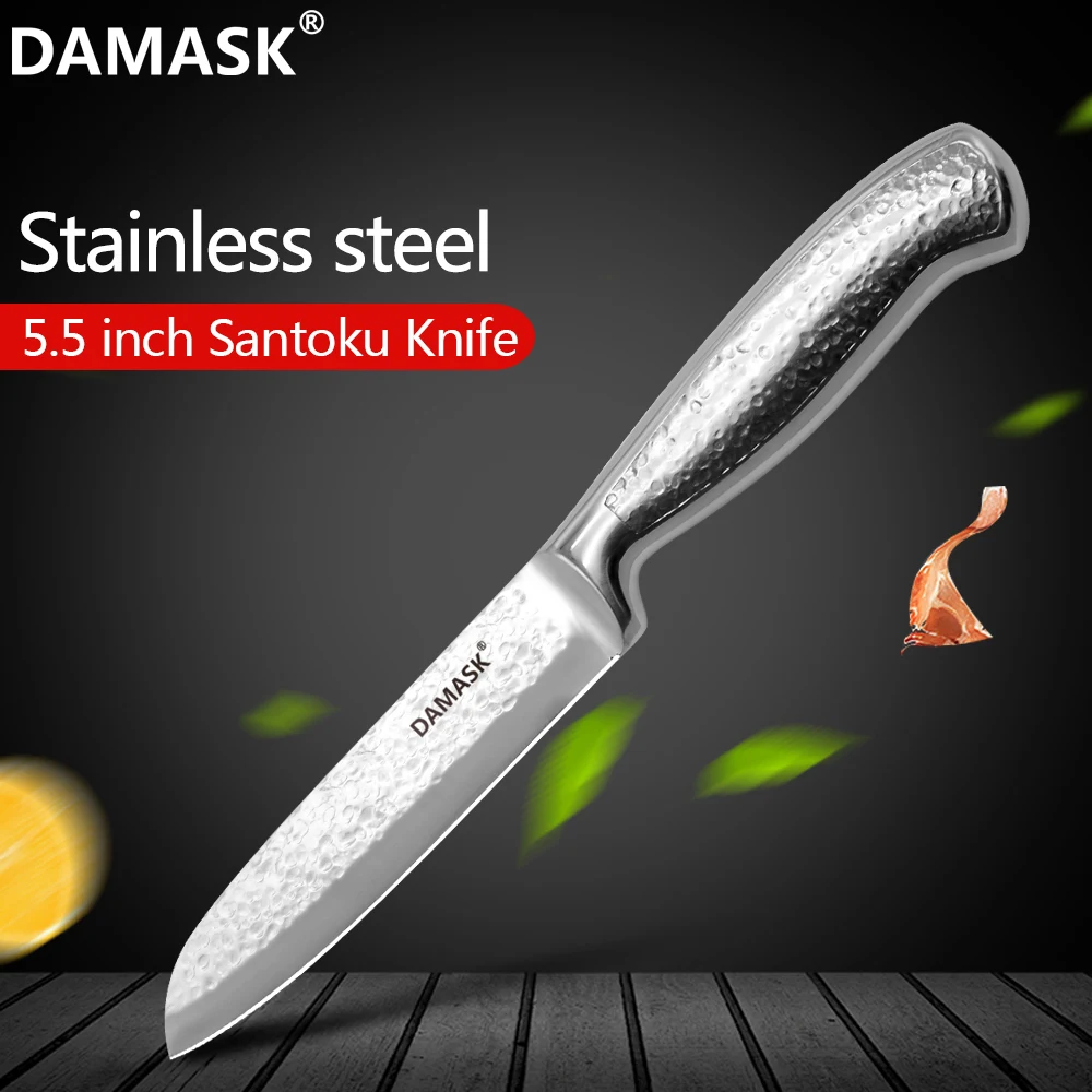 

Damask Kitchen Knives Santoku Knife 5.5 Inch Stainless Steel Cutlery Knife Utility Slicing Paring Chef Knife Cooking Accessories
