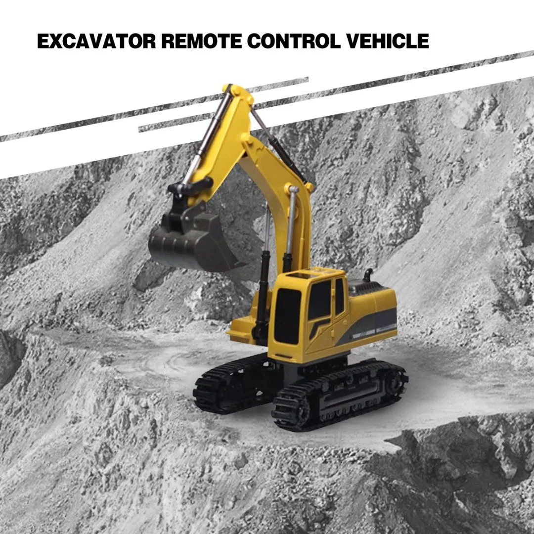 Hot Sales New 1:24 RC Truck Excavator 6 Channel Full Function Wireless Remote Control Excavator Vehicle Kids Toy Gift