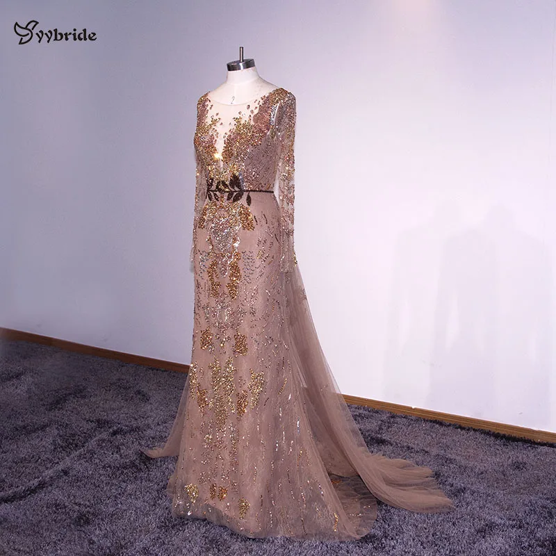 YYbride новый дизайн вечерние платья в пол с глубоким вырезом и юбкой годе открытой