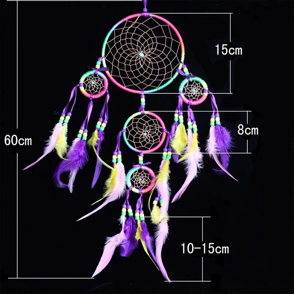 Ручная работа Ловец снов традиционные Ловец снов на стену висячие украшения красочные перья