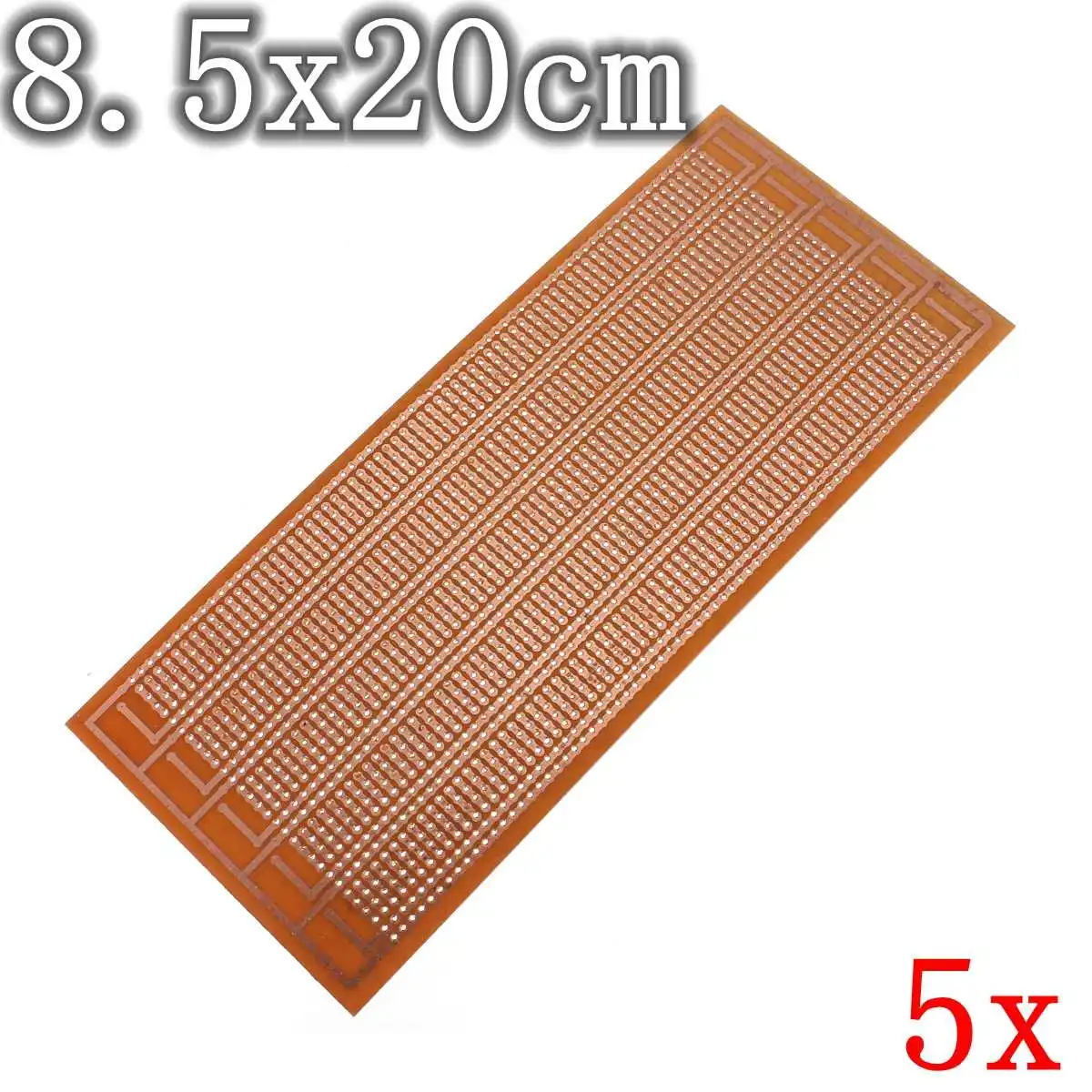 

5pcs 8.5x20cm/ 3.34" x 7.9" DIY PCB Prototype Printed Circuit Board for Matrix Stripboard Universal Single Side Copper PCB
