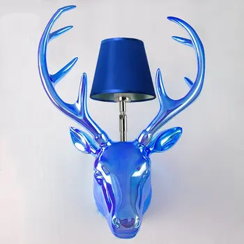 

Nordic Deer Head Wall Lamp Color Antlers Living Room Bedroom Led Wall Lights Resin Bedside Lighting Fixtures Luminaire Luminaria