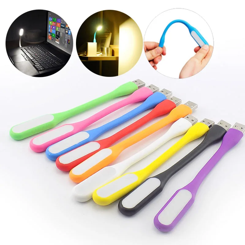 

Colorful LED USB Night Light Flexible book Reading Lighting Bright Lamp torches For PC Tablet Power Bank Notebook powerbank