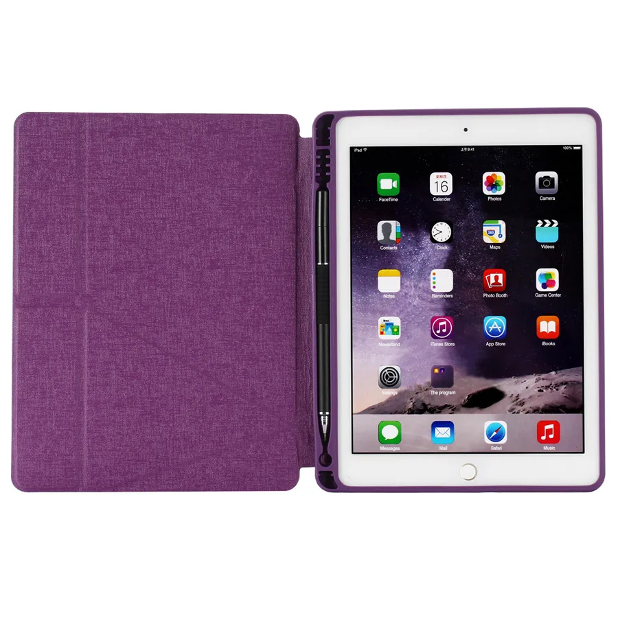 Для Apple iPad 9 7 2018 2017 чехол с держателем для карандашей A1822 A1893 планшет силиконовый Air