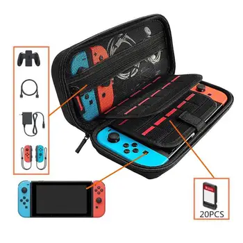 

Portable EVA Hard Storage Bag Dual Interlayer Game Card Holder Carrying Protective Case Pouch for Nintend Switch Console Case