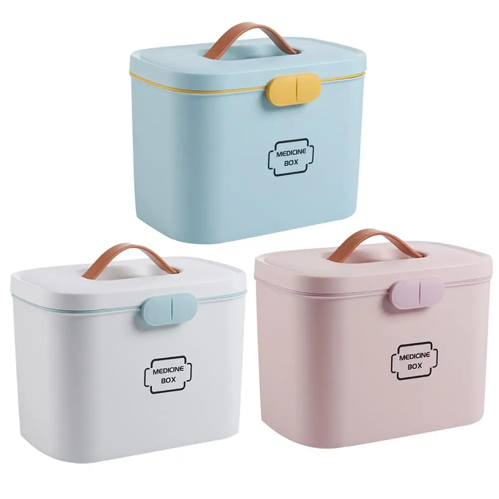 

Household Pillbox Drug Storage Box Child First Aid Kit Drug Organizer Portable Medical Case Home Desktop Decoration Organizer