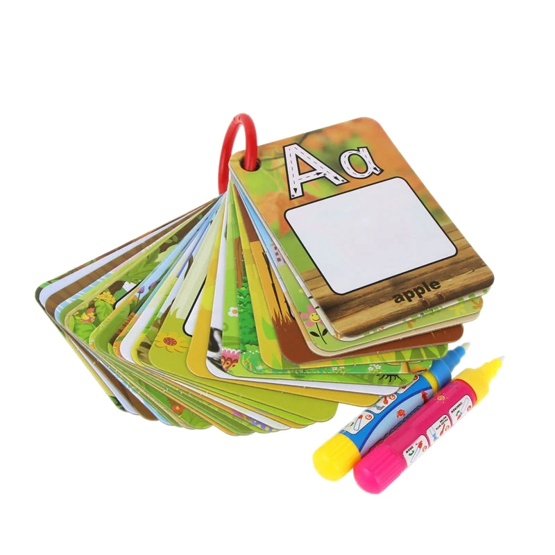 Carte à dessin d'eau 26 Alphabet livre à colorier et 2 stylo magique lettre carte peinture conseil jouets éducatifs pour les enfants