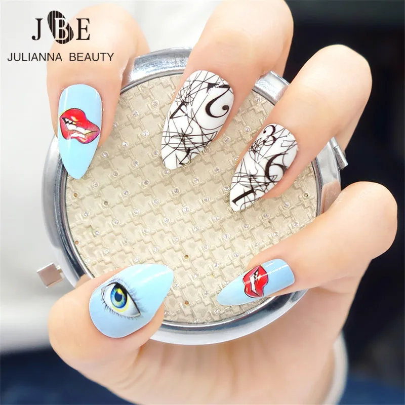 

24pcs/box Long Full Cover Nail Tips Artificial False Nails Press On Tips For Design Stickers Decorated Fingers Fashion Tips