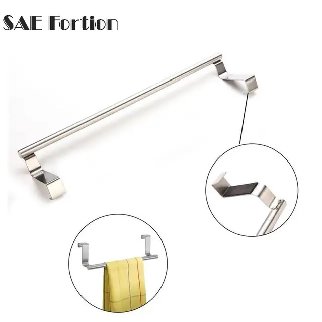 Cheap 23cm / 36cm Kitchen Cabinet Storage Hanger Over Door Hook For Home Kitchen Storage Stainless Steel Towel Bar Holder Hook VEA9003