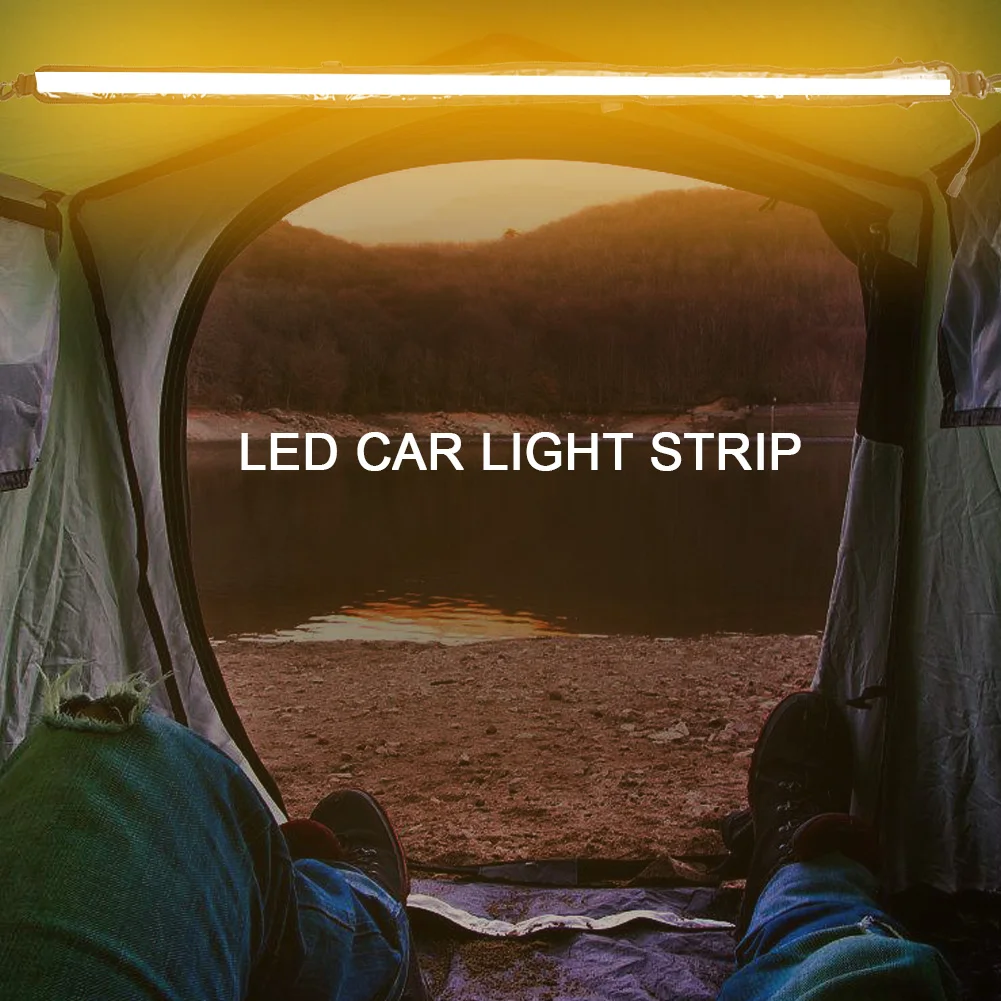 

12V Amber Color LED Car Light Bar Lighting Dimmable LED Car Motorbike Camping Warning Light Strip Tent Light Bar Strip