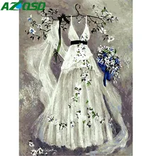 AZQSD масляная краска для полного платья краска по номерам одежда Краска Холст Картина DIY пейзаж Ручная Краска ed Современная K288