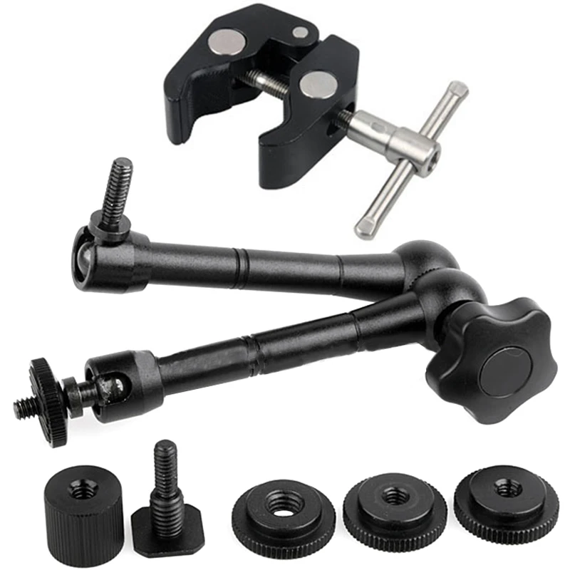 2Pcs/1Set 11 Inch Articulating Magic Arm + Super Clamp For Camera Lcd Monitor Led Light UTR 