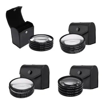 

52/67/72/77mm Close-up +1+2+4+10 Macro Lens Filter Kit for DSLR Camera