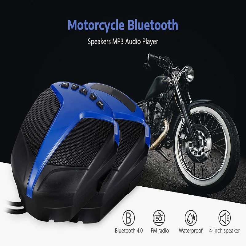 Pаспродажа Мотоцикл Bluetooth Динамик сабвуфера плеера V4.0 12 V IP66 с FM радио 87,5 108 МГц для Mortor электрических транспортных средств