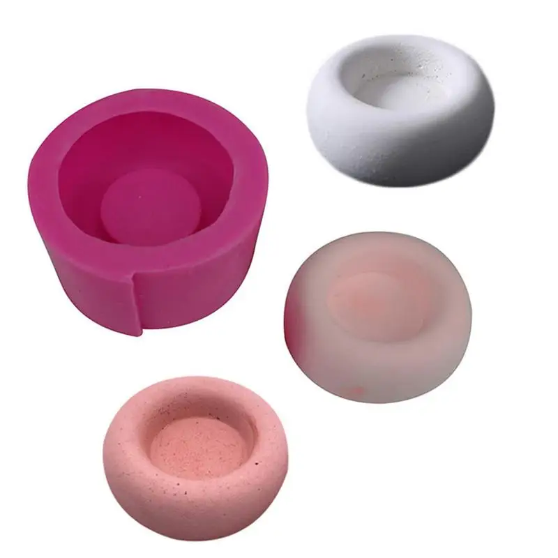 

Silicone Concrete Candle Silicone Clay Mold DIY Handmade Flower Pot Mold Candlestick Make Cake Soap Pudding Chocolate