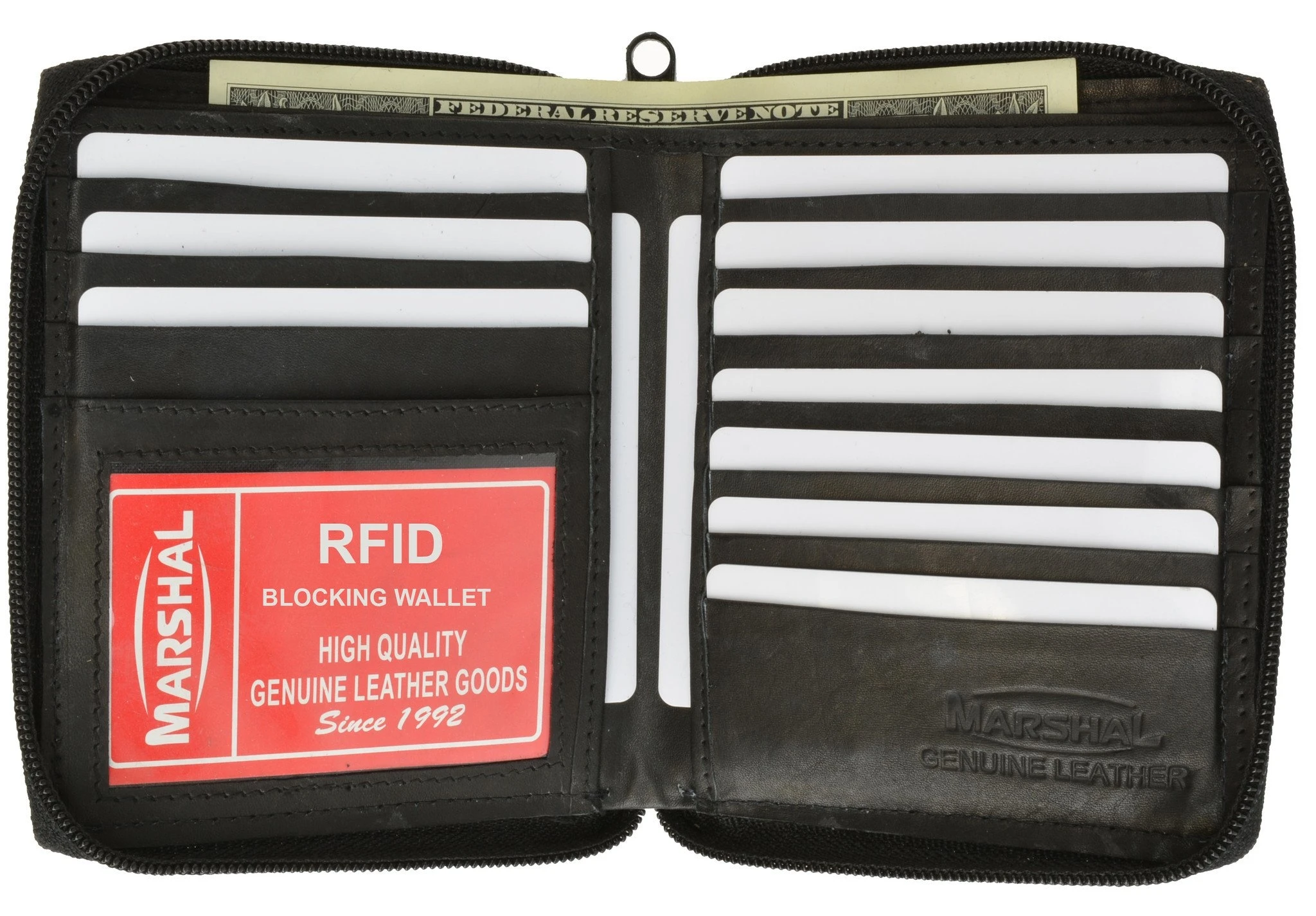 RFID Blocking Mens Leather Zippered Wallet RFID 702 (C) on Aliexpress
