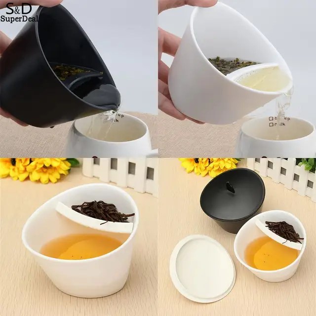 Tea Cup Strainer Steeper Tea Filter Unique Tilting Infuser Creative