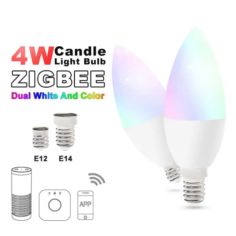 

Zigbee ZLL Led 4W Candle Light Bulb rgb/rgbw/rgbww/cw Smart APP control AC100-240V E12/E14 wotk with amazon echo plus