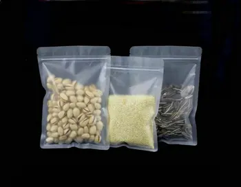 

200Pcs 9*13cm Matte Transparent Design Zip Lock Retail Package Cookies Coffee Dried Candy Food Zipper Plastic Storage Packaging