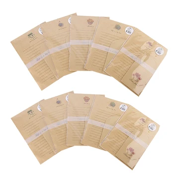 

10 Sets Stationery Beautiful Envelope Set Simple Simple Envelope Sets for Lady Woman