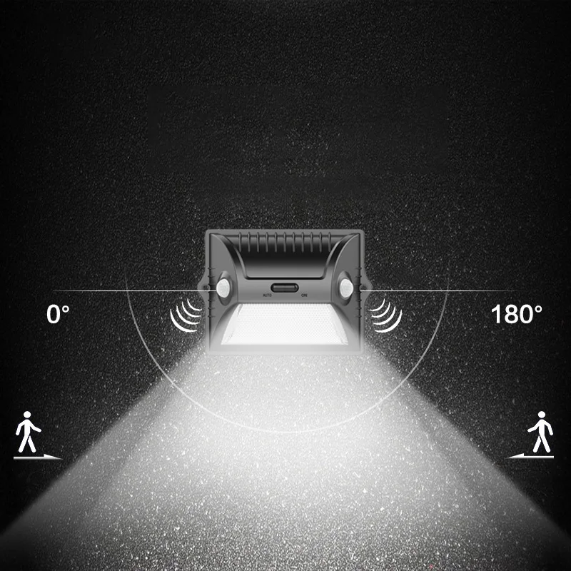 Водонепроницаемый IP65 Солнечный свет наружный Детектор движения зондирования 5-Режимы Регулируемая панель солнечных батарей 200LM Цвет изменение настенная лампа-бра с питанием от солнечной панели