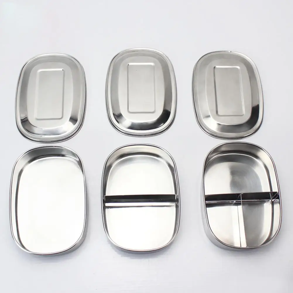 

LanLan 304 Stainless Steel Square Lunch Box with Buckle Leak-Proof Food Container Bento Box -25