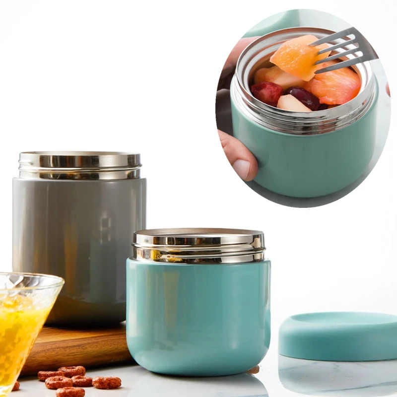 

350ml / 500ml Food Thermal Braised Beaker Insulated Vacuum Cup Food Jar Mini Portable Stainless Steel Thermal Pot Soup Lunch Mug