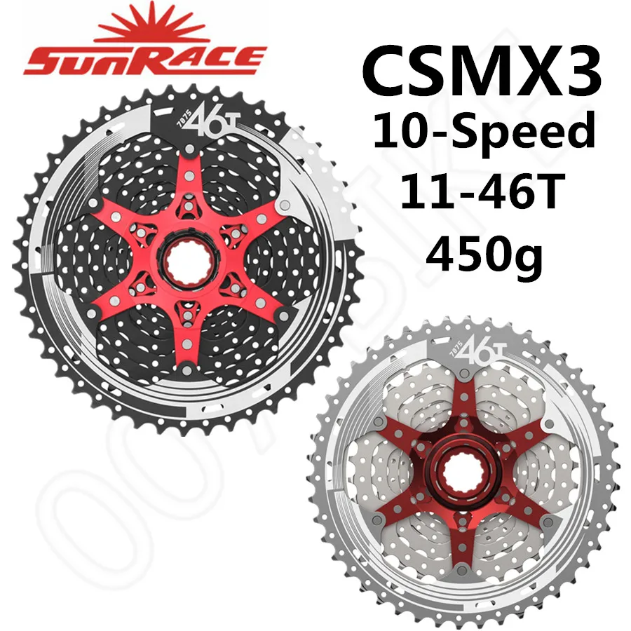 Sunracing CSMX3 toda la serie кассета 10 скоростей 10 скоростей 10 скоростей 11-46T CSMZ3 маховик 10 S Звездочка совместима с Shimano SRAM