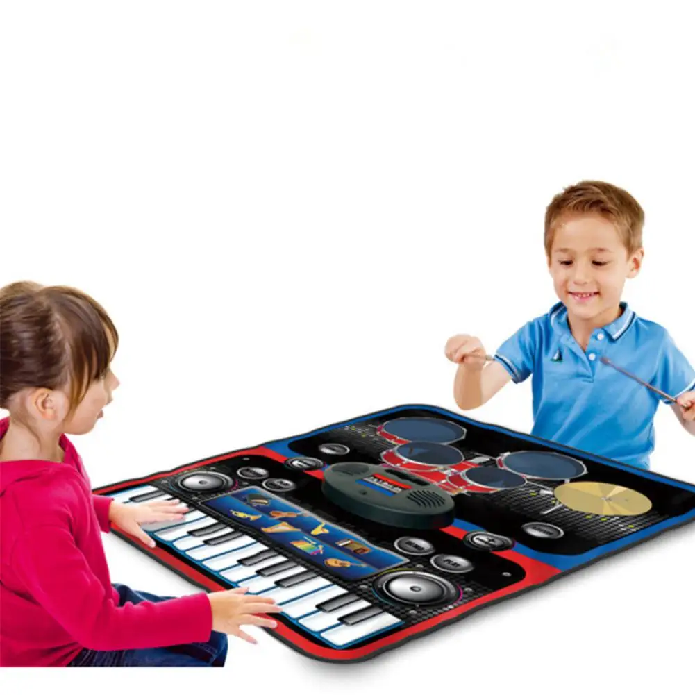 

LeadingStar Kids 2 in 1 Music Playing Mat with Drums and Keyboard Musical Blanket Educational Piano Toys Electronic musical toy