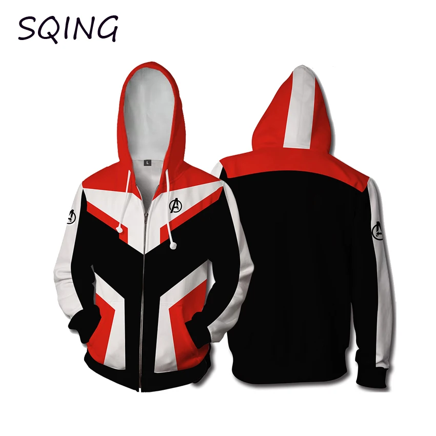 SQING Anime Cosplay Avengers Endgame Quantum Realm Superhero Iron Man Coat Men Women Kids Match Wallet Hoodie Cosplay Costumes